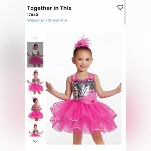 Weissman Together In This 17040 - Pink and Silver Sequin Kids Dance Costume